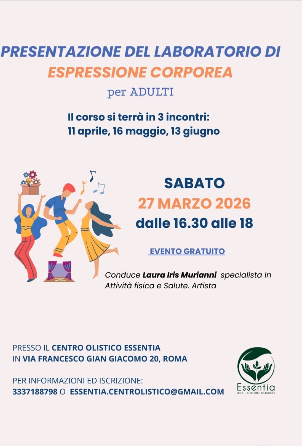 Presentazione del LABORATORIO DI ESPRESSIONE CORPOREA per ADULTI